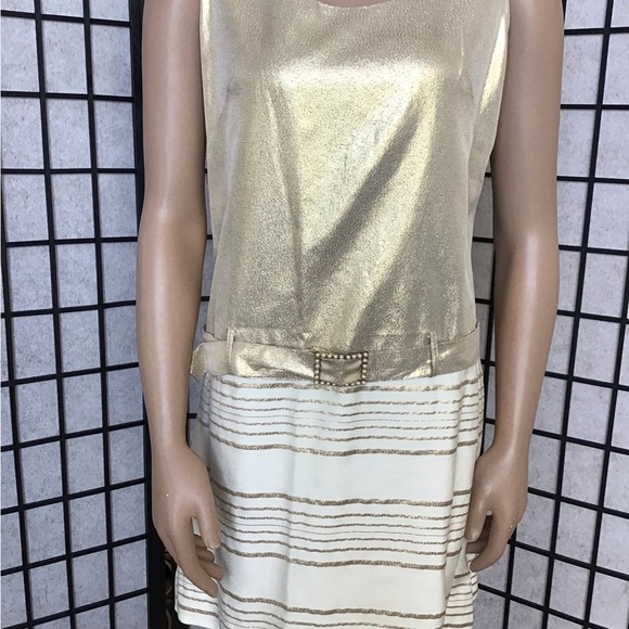 Vintage Gold/Cream Metallic Go-Go Dress Used size 11/12 - Picture 5 of 5